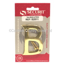 Securit Letter B Brass 75mm